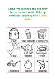 English worksheet: A or An worksheet