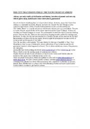 English Worksheet: The city that enjoys itself: Athens