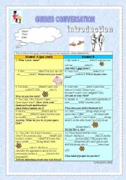 English Worksheet: Guided Conversation - Introduction