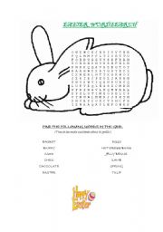 English Worksheet: EASTER WORDSEARCH