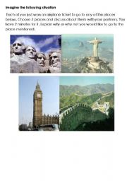 English Worksheet: Travel Activity - Landmarks part II