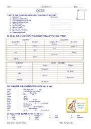 English Worksheet: verb To Be