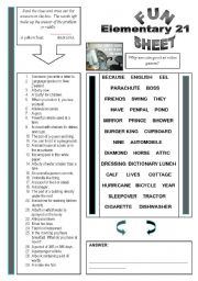 English Worksheet: Fun Sheet Elementary 21