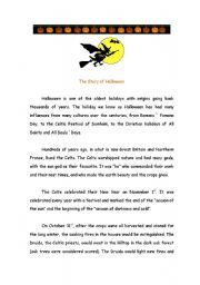 English Worksheet: Halloween Story- part 1