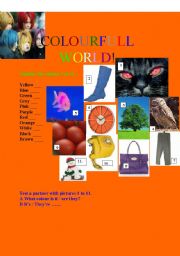 English worksheet: colourfull world