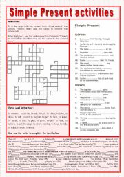 English Worksheet: Simple Present - activities