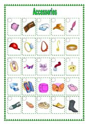 English Worksheet: Accessories 1(11.04.09)