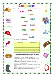 English Worksheet: Accessories 2 (11.04.09)