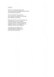 English Worksheet: lyrics route 66