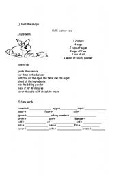 English Worksheet: hello carrot cake 