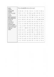 English worksheet: word search of parties