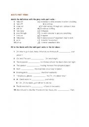 English worksheet: Multi-part verbs