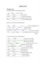 English worksheet: Simple Past --Exercises-