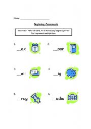 English Worksheet: Beginning Consonants