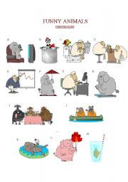 English Worksheet: Funny Animals: Prepositions 2