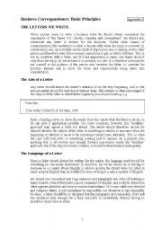 English Worksheet: Business Correspondence- Basic Principles