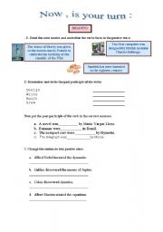 English worksheet: passive voice inventions