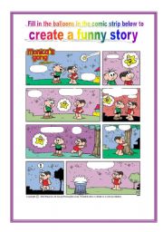 English Worksheet: Create the story for a comic strip