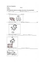English worksheet: the use of preposition