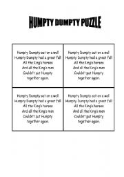 English Worksheet: HUMPTY DUMPTY