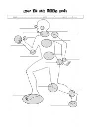 English worksheet: PARTS OF THE BODY quiz B&W printer-friendly :)