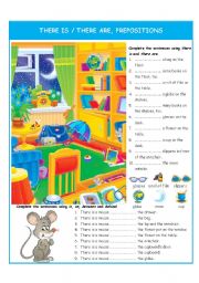 English Worksheet: Describing the room