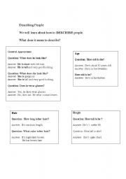 English worksheet: Describing People 