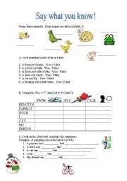 English worksheet: SAY WHAT YOU KNOW