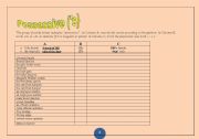 English worksheet: possessive (s)