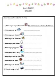 English worksheet: daily rouitne