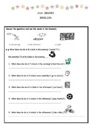 English worksheet: daily routine