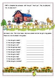 English Worksheet: HAS GOT