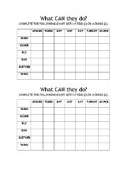 English worksheet: Animals