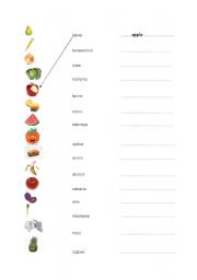 English Worksheet: Fruit & Vegetables activity:)