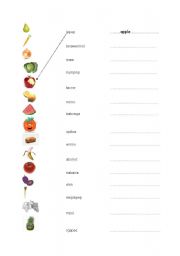 English worksheet: Fruit & Vegetables activity:)