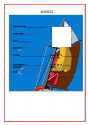 English worksheet: My profile