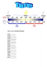 English worksheet: Telling the Time