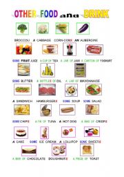 English Worksheet: pictionary  : OTHER FOOD AND DRINK