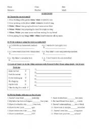 English Worksheet: since/ for /when/while 