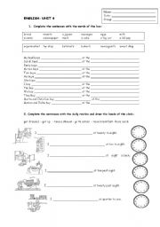English worksheet: City places and time practise