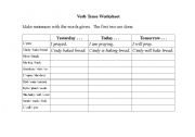 English Worksheet: Verb Tense Worksheet