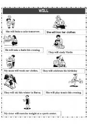 English worksheet: simple future afformative