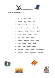 English worksheet: ODD WORD - 2