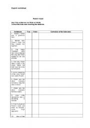 English worksheet: Robin Hood