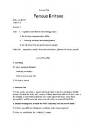 English Worksheet: Famous Britons