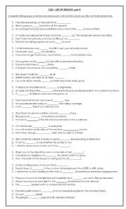 English Worksheet: CAE - Use of English Part 4 with key