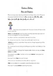 English Worksheet: linking words: after/before/as soon as/ when/while...