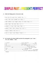 English worksheet: PAST SIMPLE / PRESENT PERFECT