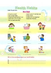 English Worksheet: Health Habits