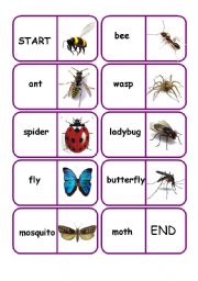 English Worksheet: bugs dominoes